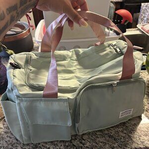 Small Gym Bag for Women, Travel Duffle Bag Carry On Bag with Shoe Compartment